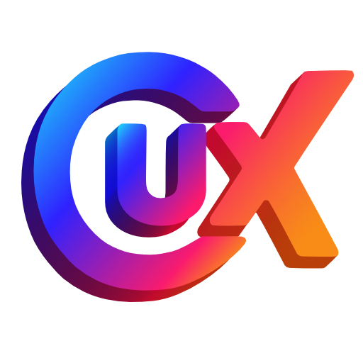 Logo for CUX: stylized letters 'C', 'U', and 'X' in a vibrant gradient of blue, purple, pink, and orange with a modern, tech-inspired design.