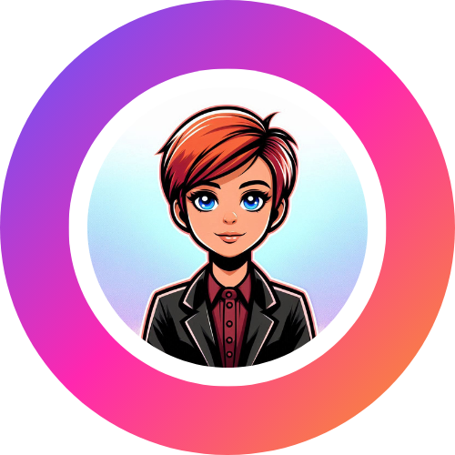 AI generated Cartoon version of me, Bridget Cucksey for my About Page.